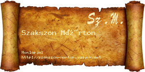 Szakszon Márton névjegykártya